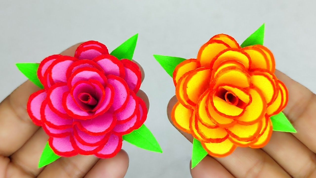 Small Paper Rose - Easy and Beautiful Paper Flower Rose Making - DIY Flowers