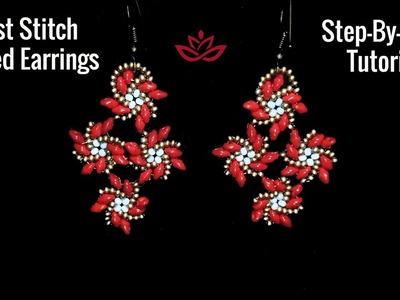 Twist Stitch Earrings with Superduo Beads - Tutorial. How to make whirl superduo earrings?