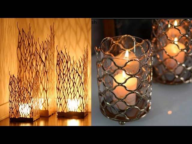 Beautiful Candle Holder Making With  Hotglue | DIY Home Decoration Ideas @ASHI Craft DIYS