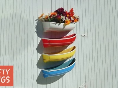 DIY Boat Shape Hanging Flower Pot || White Cement Craft || Crafty Wings