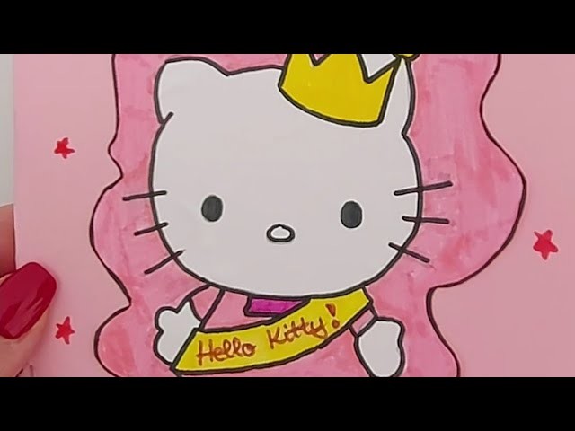 DIY Hello Kitty coloring book #shorts #viral #flavy'screations