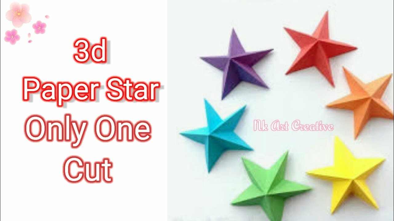 How To Cut Perfect Star•Easy Paper Star-DIY•With Just One Cut