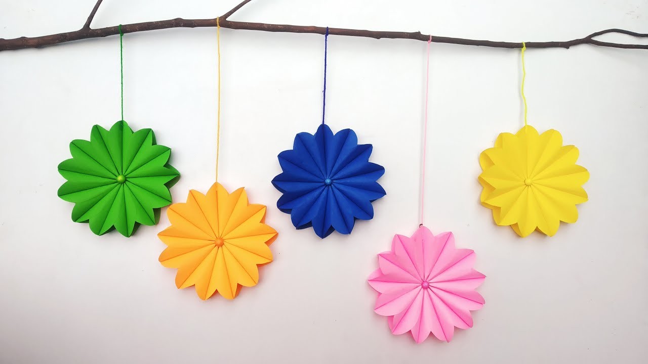 Quick easy paper wall hanging ideas||Diy home decoration||Hanging flowers