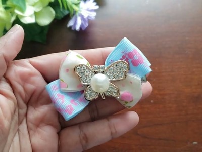 1inch grosgrain ribbon kanzashi bow hair clip ! creative crafty hands DIY