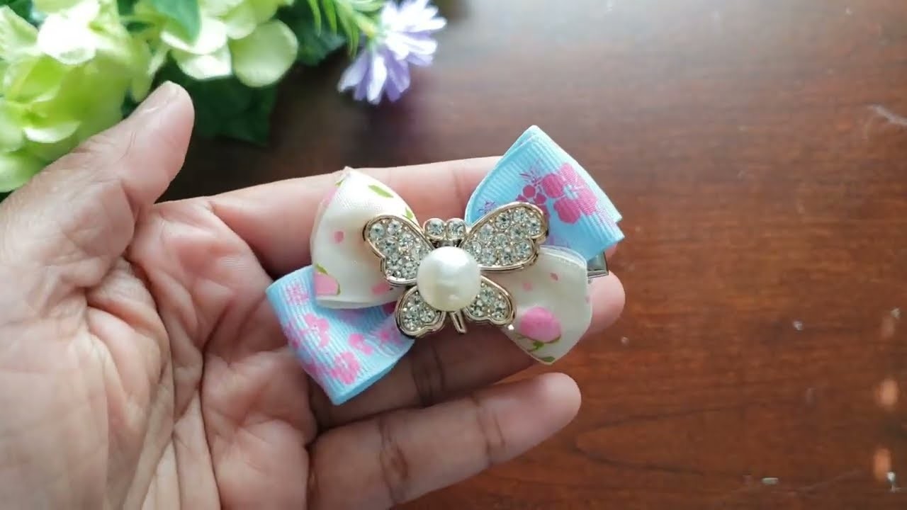 1inch grosgrain ribbon kanzashi bow hair clip ! creative crafty hands DIY
