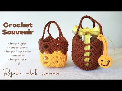 Crochet souvenir | membuat tempat souvenir bag 2 (subtitle)