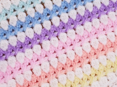 EASY Crochet Baby Blanket - Rainbow Kisses (Mark 2!) Pattern Variation.