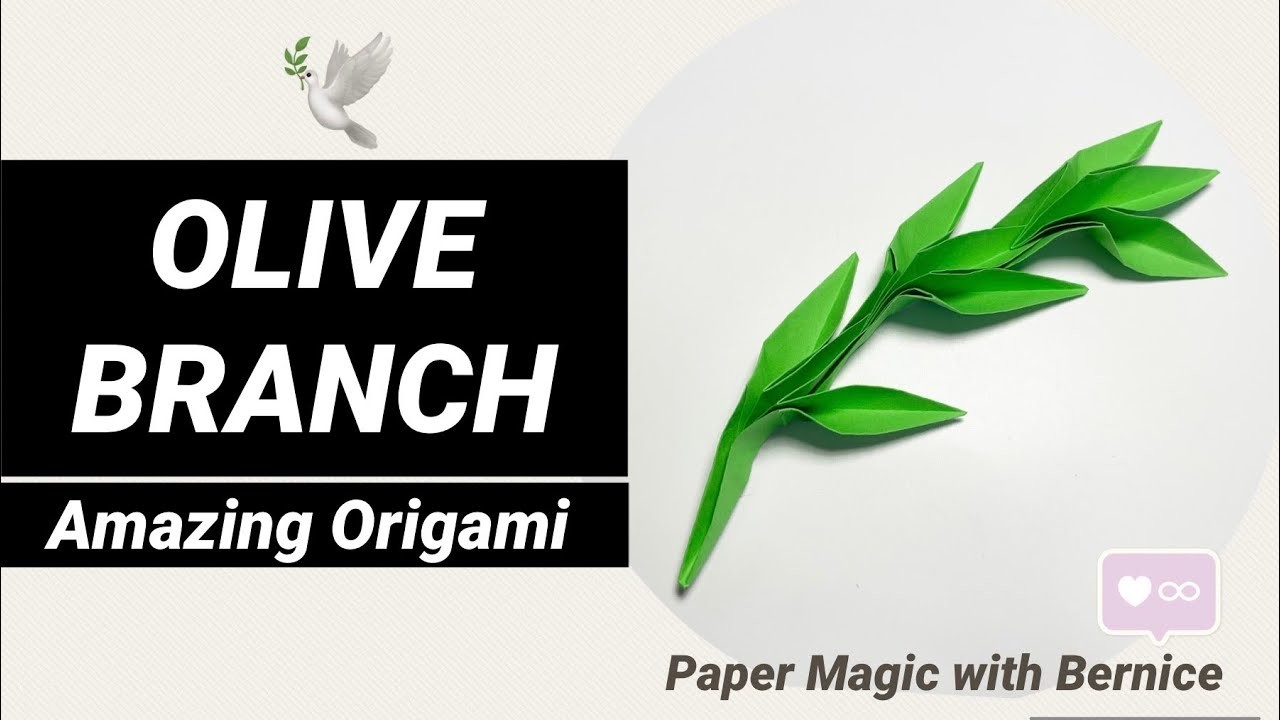 How to do an origami olive branch ???? | Easy olive branch tutorial | DIY origami olive branch