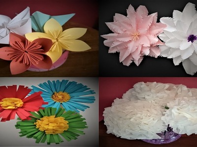How To Make 4 Easy Paper Flowers - DIY