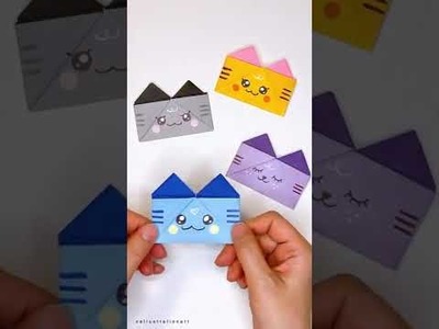 How to Make a Mini Origami Envelope | No Glue Cat Origami Envelope | DIY Paper Envelope #shorts