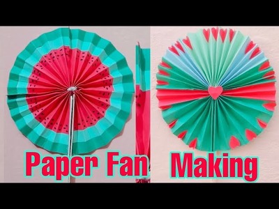How to make a Paper fan | Diy Origami Crafts | Folded Paper Fan@Sharan Creativity& Ideas