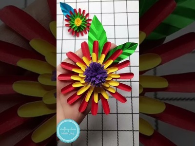 How to make a paper flower?.DIY Origami Crafts Tutorial step by step. #shorts