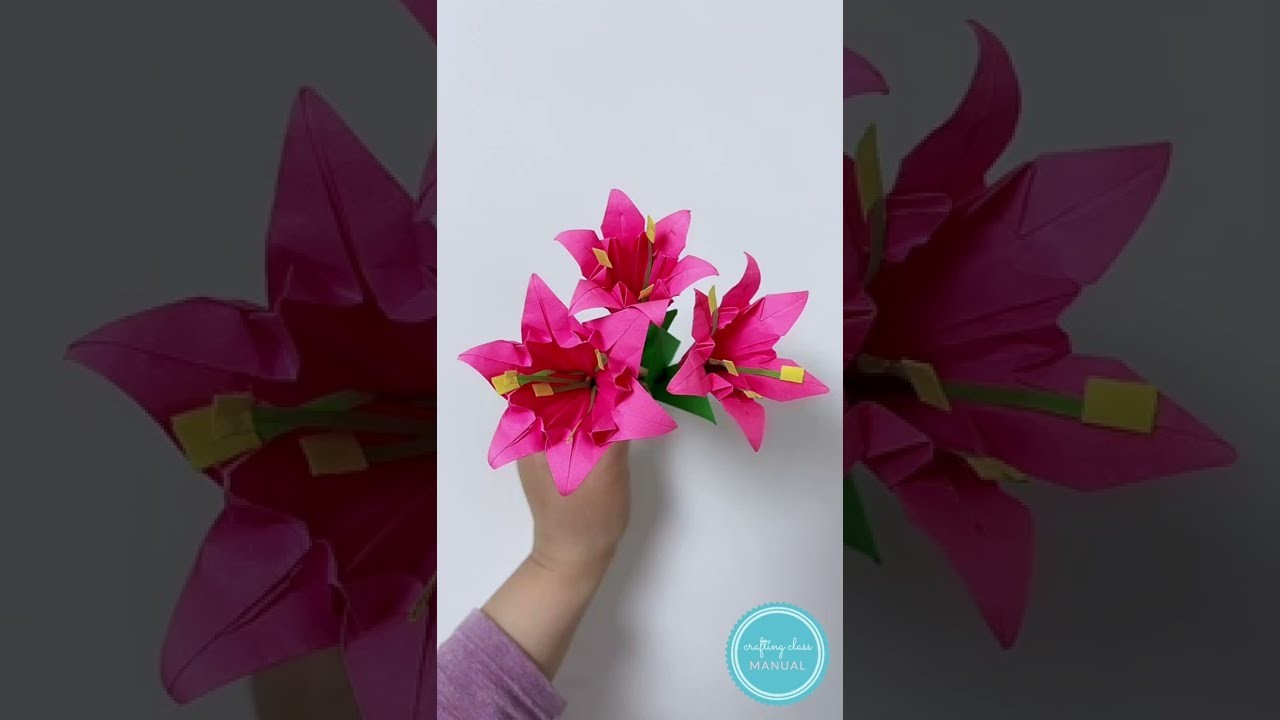 How to make a paper lily？.DIY Origami Crafts Tutorial step by step. #shorts