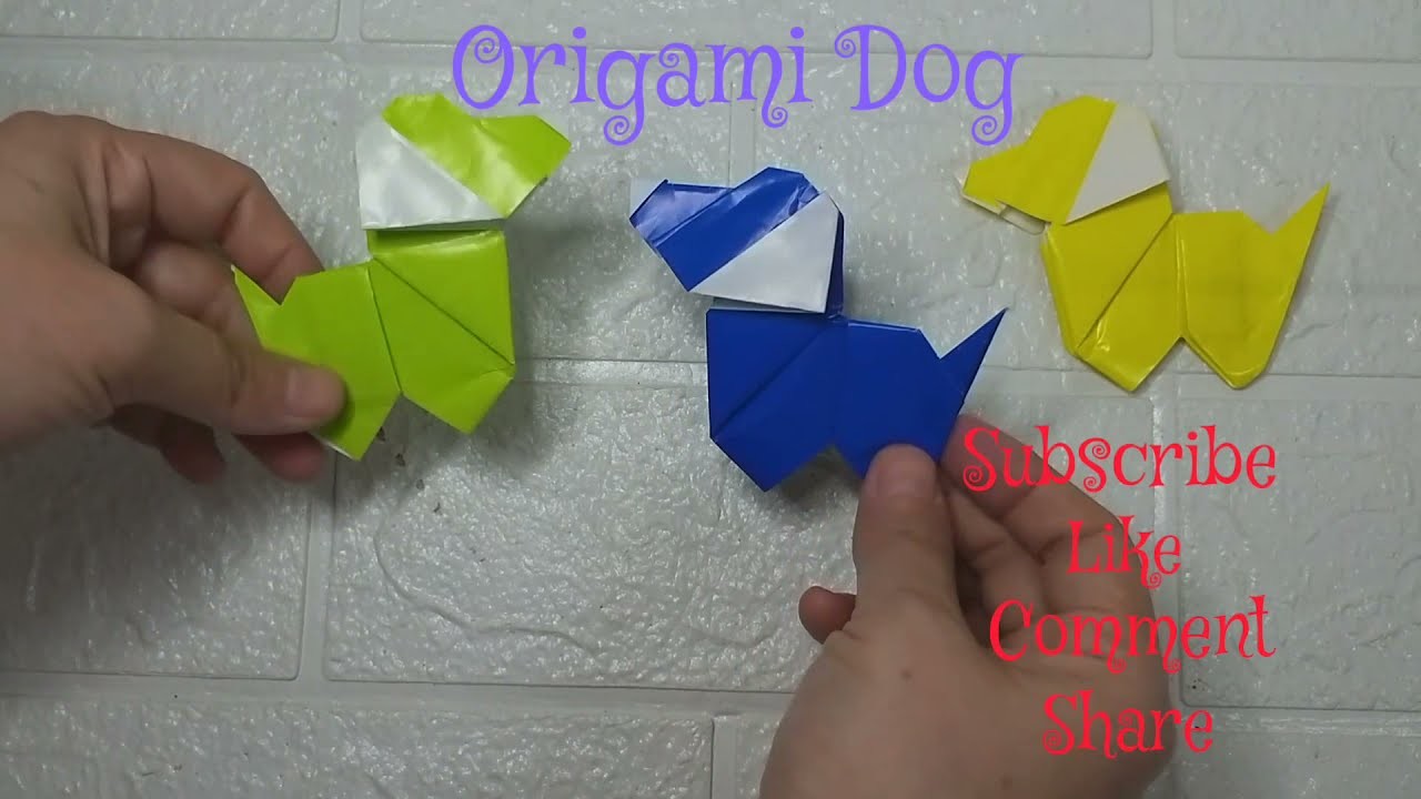 How To Make Dog Origami - Easy Tutorial ~Origami Fun Channel #Origami
