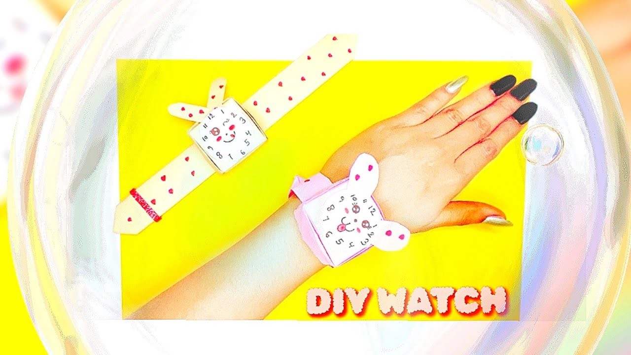 How to make easy paper watch.Origami paper watch Easy Origami. Paper watch. DIY.shool craft