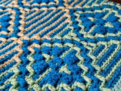 Mosaic Crochet Pattern #46 Dahlia's Diamonds - MULTIPLE 20 + 4 - work flat or in the round