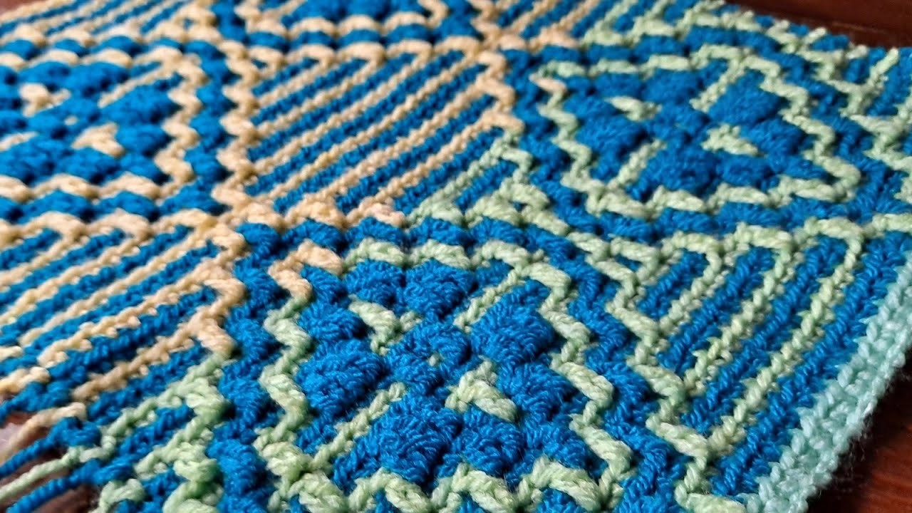 Mosaic Crochet Pattern #46 Dahlia's Diamonds - MULTIPLE 20 + 4 - work flat or in the round
