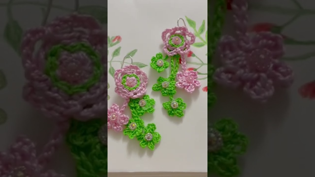 #pendientes #pasoapaso de #crochet o#ganchillo #flowers