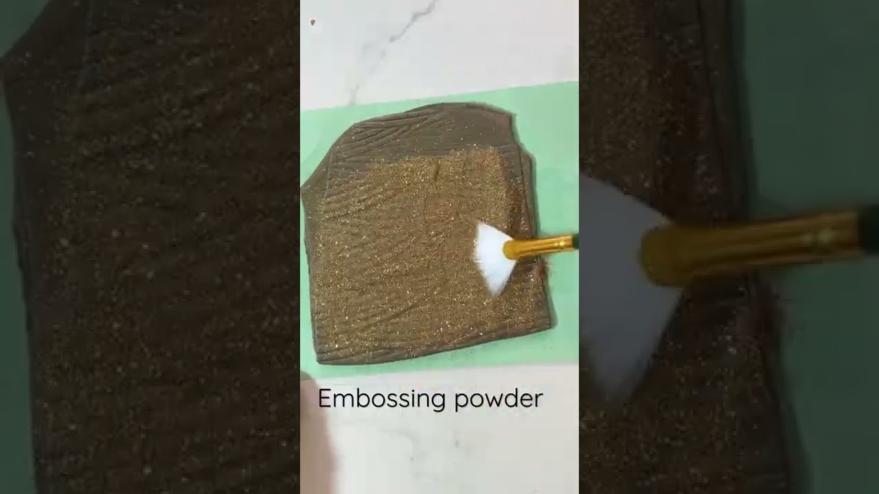 Polymer Clay: adding embossing powder to clay.