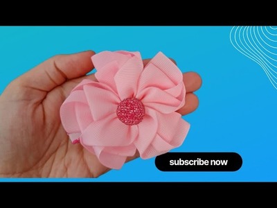 Ribbon Hair Bows: Ribbon flower bow making step by step. ribbon accessories