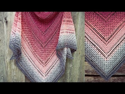 Rose Sienna Shawl - Easy Triangle Shawl Crochet Tutorial