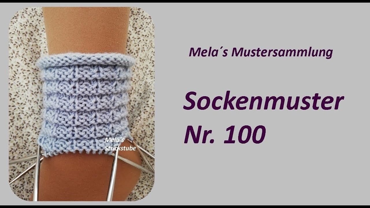 Sockenmuster Nr. 100 - Strickmuster in Runden stricken. Socks knitting pattern