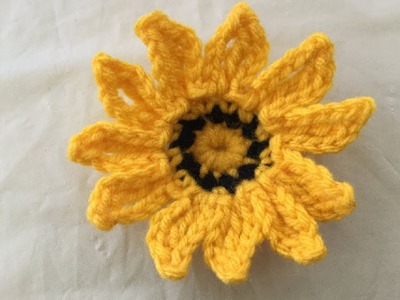 Crochet 9: How to crochet this yellow flower | Silver Leaf Gazania