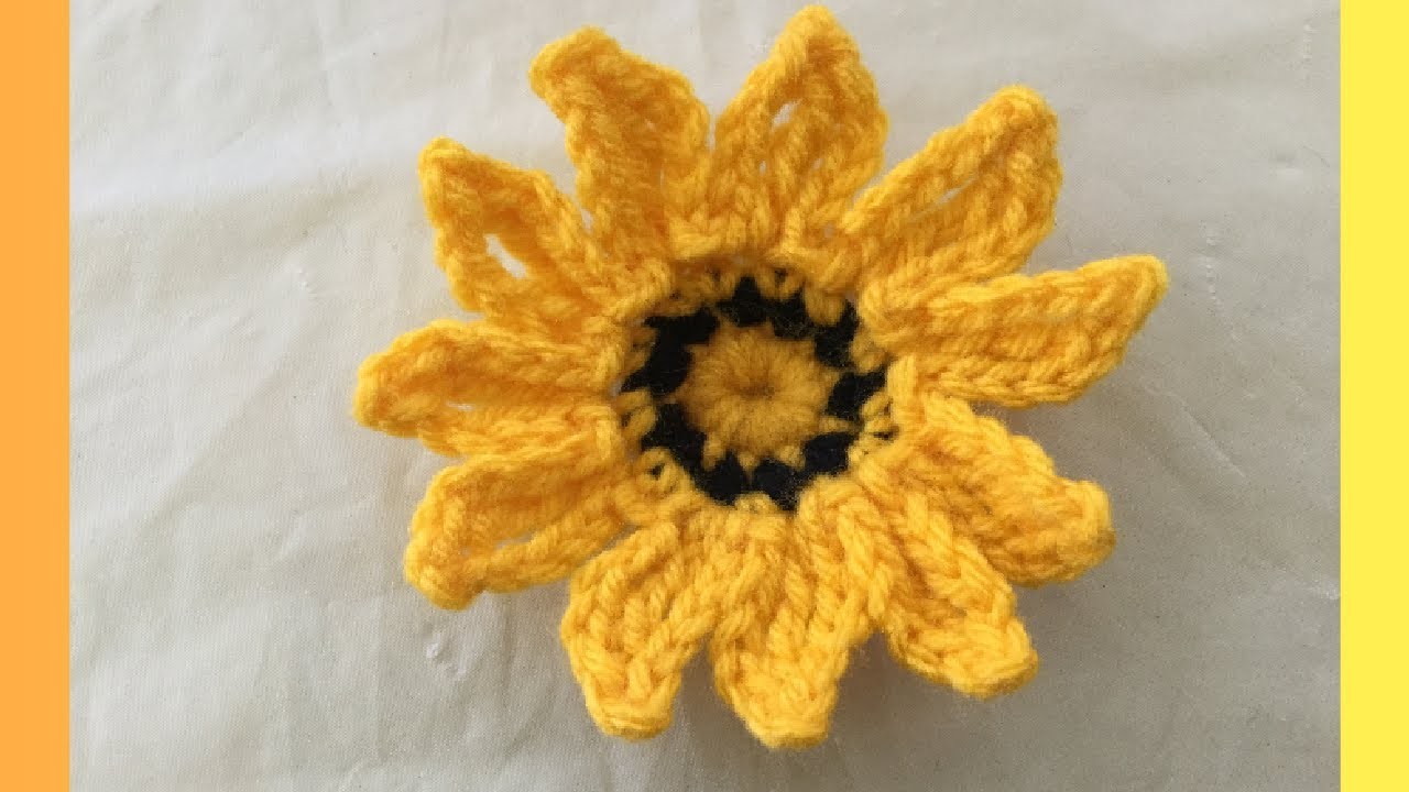 Crochet 9: How to crochet this yellow flower | Silver Leaf Gazania
