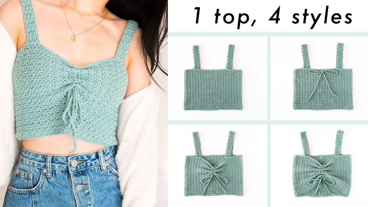 Crochet Easy Textured Crop Top - 1 Top, 4 Styles - Free Pattern | For The Frills