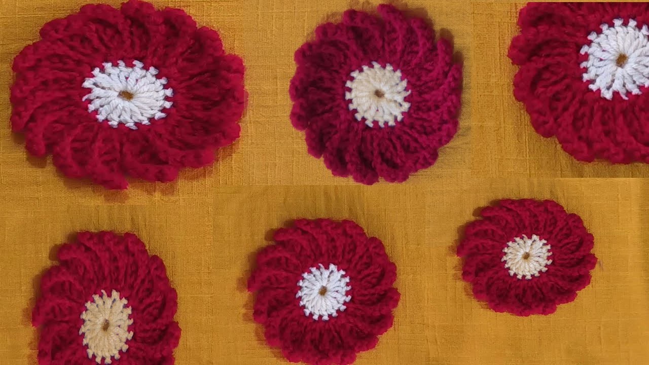 CROCHET:How to crochet flower || flor plana de croche