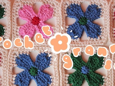 Crochet Retro Flower Granny Square *full tutorial !*