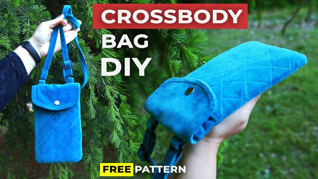DIY Crossbody Bag. Small Cell Phone Pouch Tutorial + Free pattern