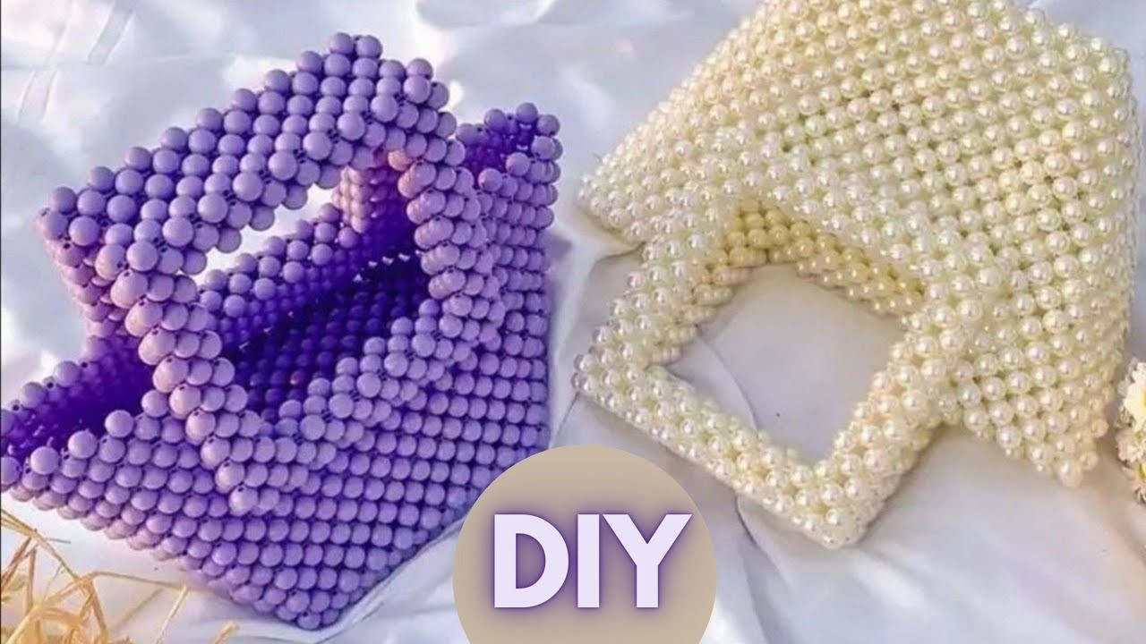 DIY || HOW TO MAKE BEADED BAG WITH SQUARE HANDLES || Beginner friendly tutorial