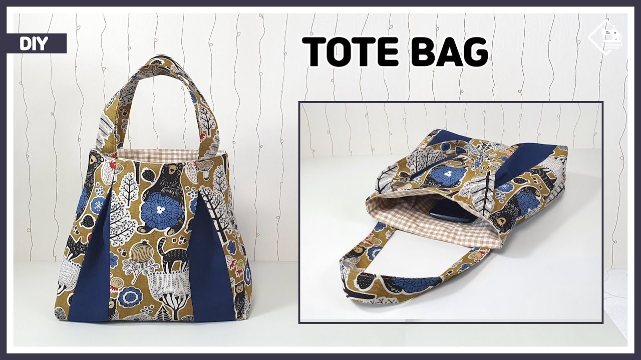 DIY Make a tote bag with pleats. easy sewing tutorial [Tendersmile Handmade]
