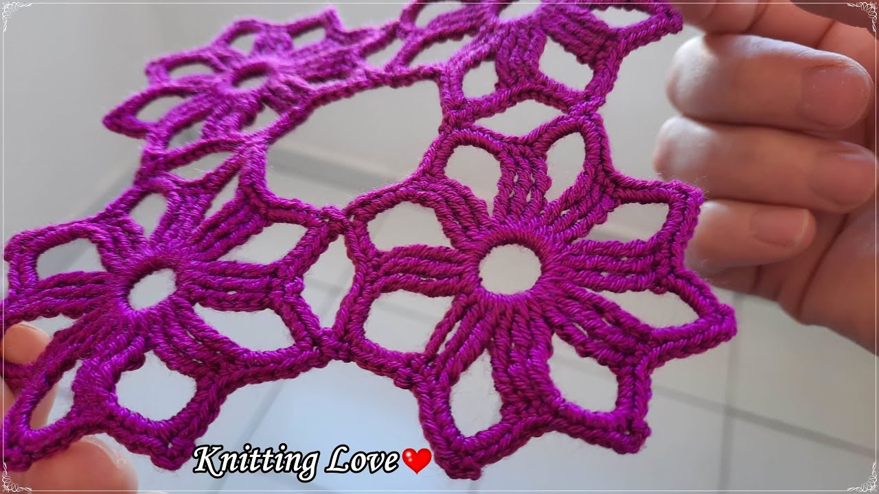 FANTASTIC Very Beautiful Flower Crochet Motif Knitting Online Tutorial for beginners Tığ işi model