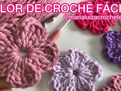 Flor de crochê simples - simple crochet flower #crochê #crochet