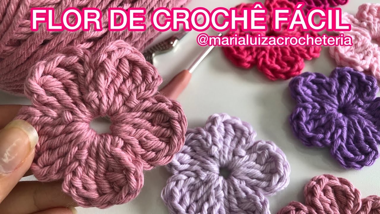 Flor de crochê simples - simple crochet flower #crochê #crochet