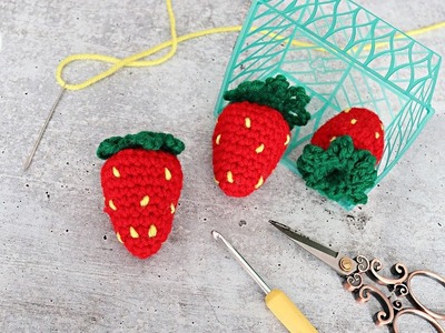 How To Crochet a Strawberry | Fun Strawberry Amigurumi Crochet Pattern | Crochet Toy Food Tutorial