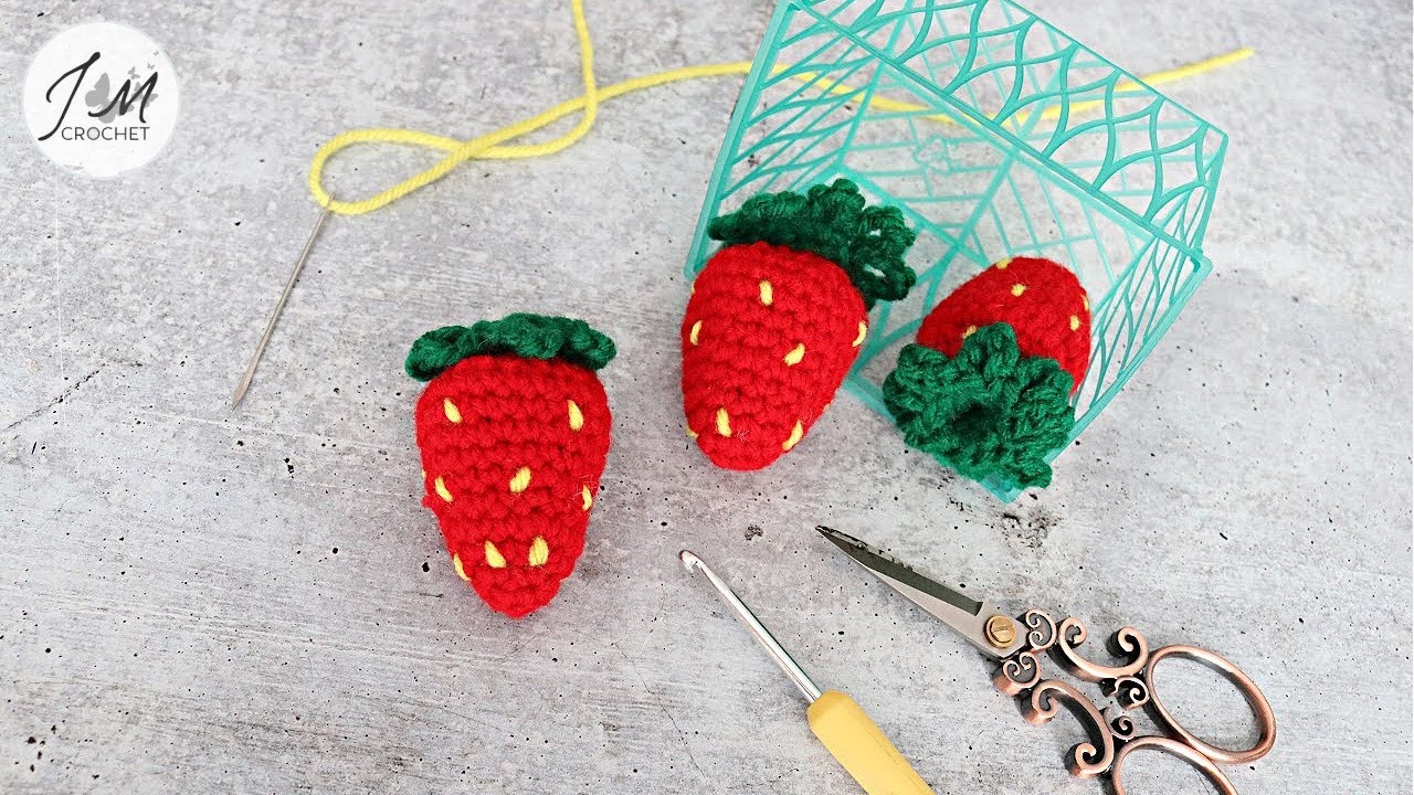 How To Crochet a Strawberry | Fun Strawberry Amigurumi Crochet Pattern | Crochet Toy Food Tutorial