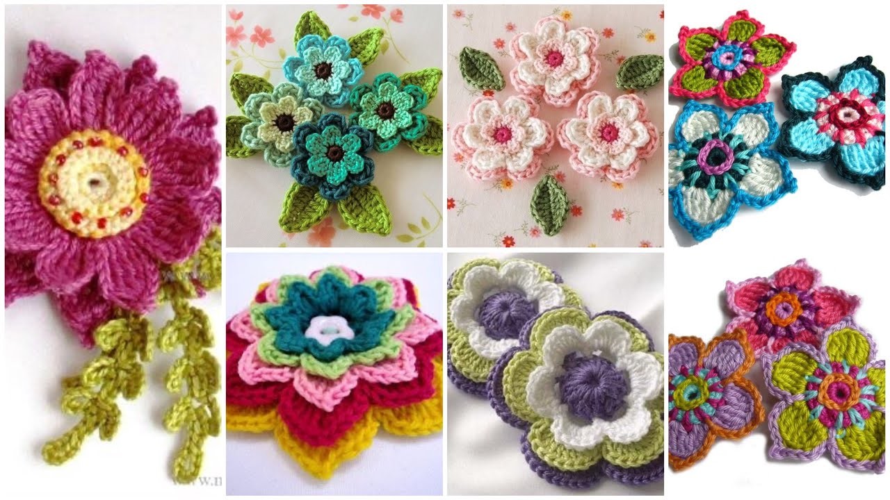Most gorgeous granny crochet Colourful flowers.Flowers designs.Crochet flower pattern designs