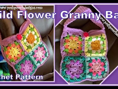 Part 2 - Wild Flower Granny Square Bag Crochet Pattern #crochet #crochetvideo