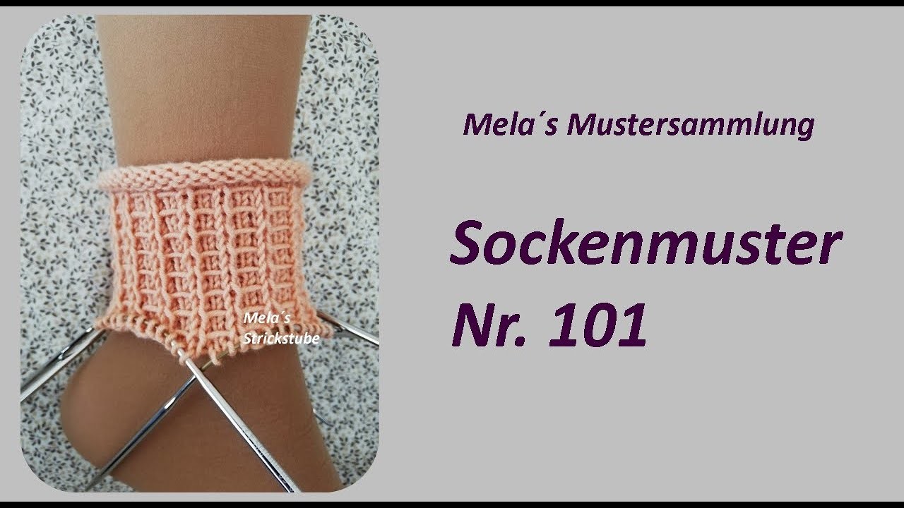 Sockenmuster Nr. 101 - Strickmuster in Runden stricken. Socks knitting pattern