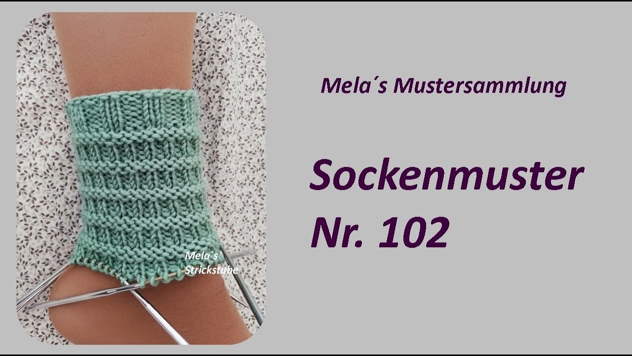 Sockenmuster Nr. 102 - Strickmuster in Runden stricken. Socks knitting pattern