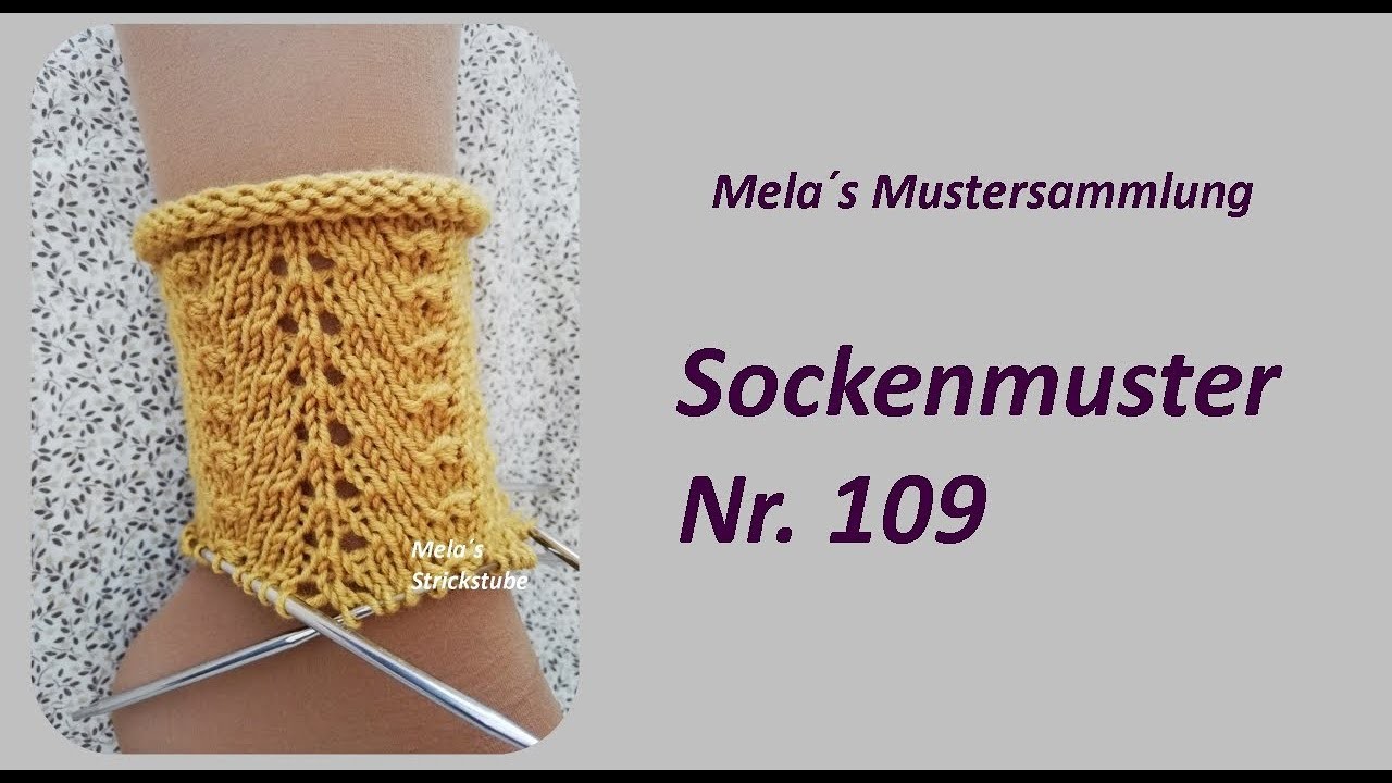 Sockenmuster Nr. 109 - Strickmuster in Runden stricken. Socks knitting pattern