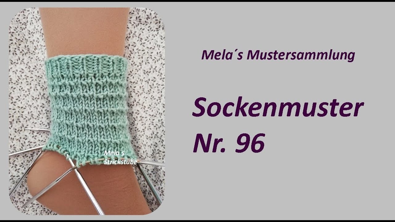 Sockenmuster Nr. 96 - Strickmuster in Runden stricken. Socks knitting pattern