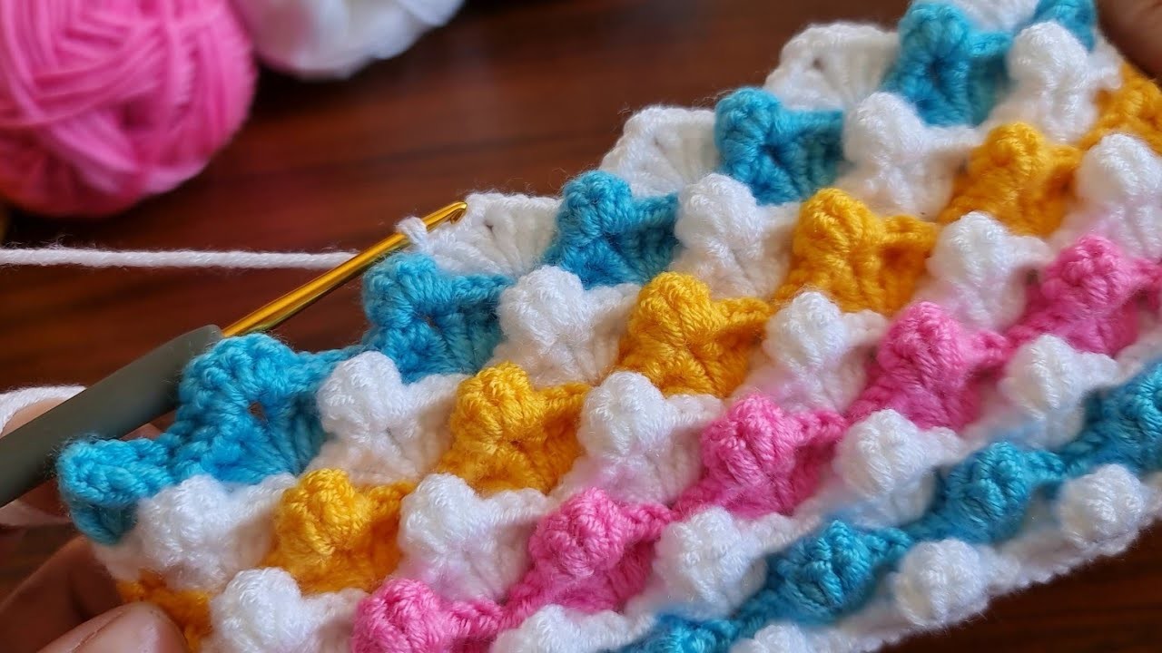 Very Easy to Crochet Wonderful Baby Blanket Knitting Pattern- Tığ İşi Harika Bebek Battaniye Modeli.