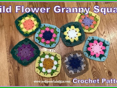 Wild Flower Granny Square And Bag Crochet Pattern #crochet #crochetvideo