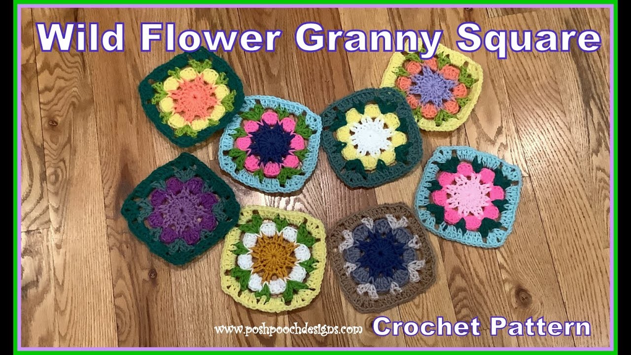 Wild Flower Granny Square And Bag Crochet Pattern #crochet #crochetvideo