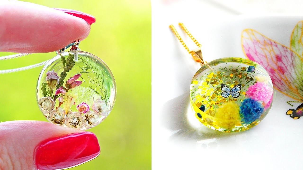 5 DIY pendants made out of an epoxy resin. cutest jewelry DIY. amazing DIY ideas from epoxy resin