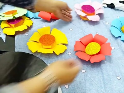 #66  Paper flower making l Hangings Big Flower #proudpinoy #tutorial #craft #batangas